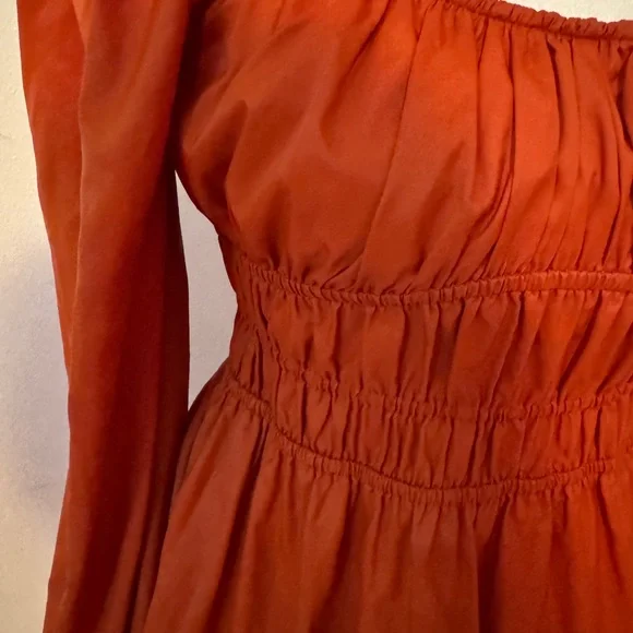 STAUD Bow Puff-Sleeve Mini Dress NWT - Picture 10 of 11